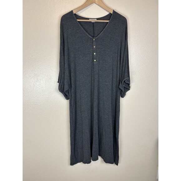 Dwell and Slumber Gray CAFTAN House Dress Women’s One Size LOUNGE Soft Shift - Picture 1 of 5
